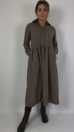 Der Antagonist 8 Embroidered Dress Brown Check
