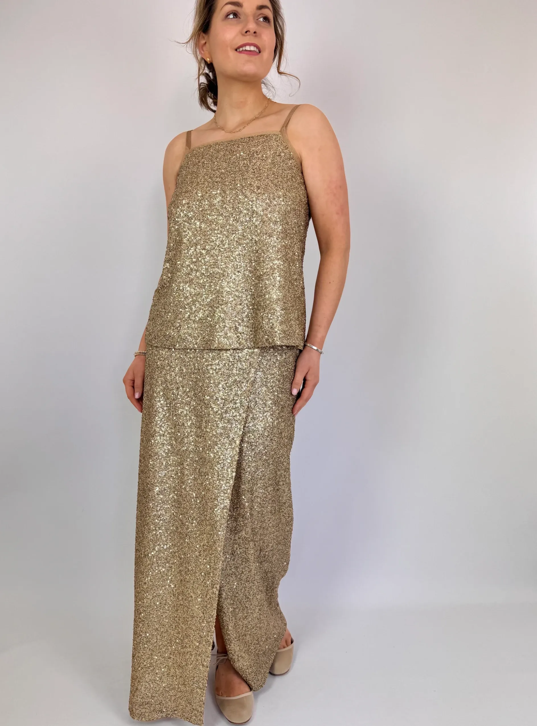 Diega Jadeno Skirt Sequin Gold