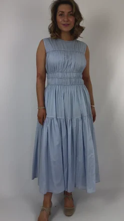 Emin & Paul Gathered Dress Sky
