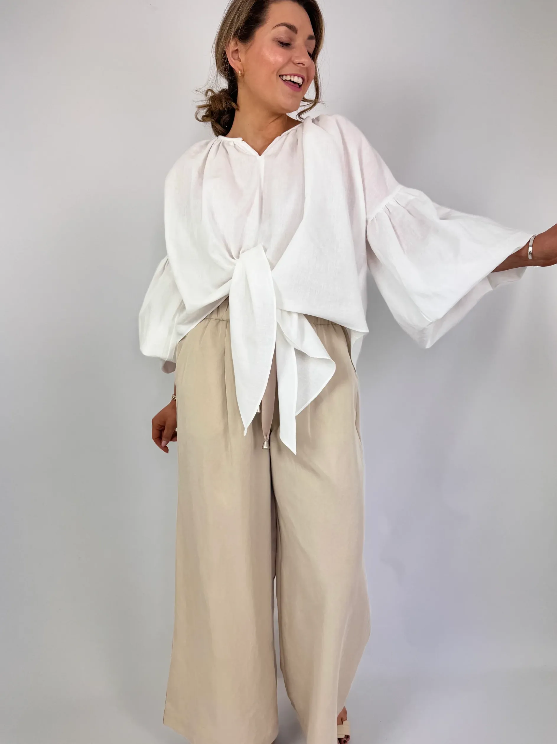 Emin & Paul Volume Lace Blouse White