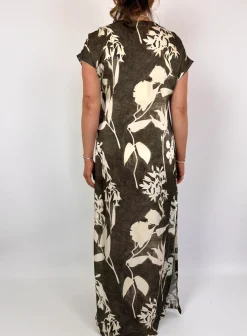 European Culture 14C0 Dress Brown Print