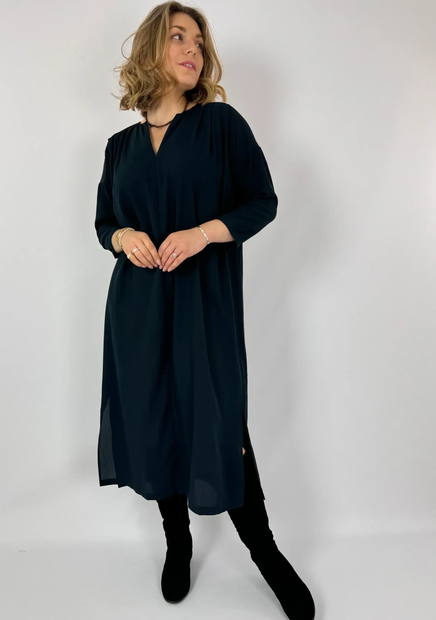 Evam Eva Tuck Dress Sumi