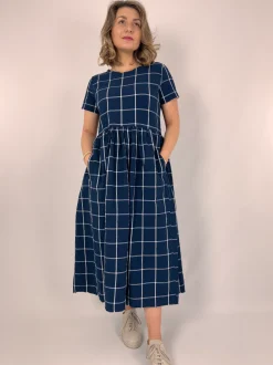 Hannoh Wessel Demi Dress Navy Check
