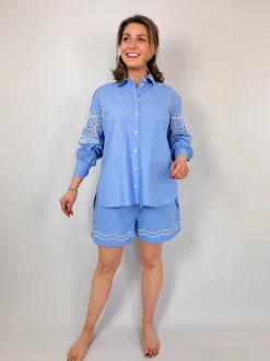 Louise Misha Boxy Shorts Blue