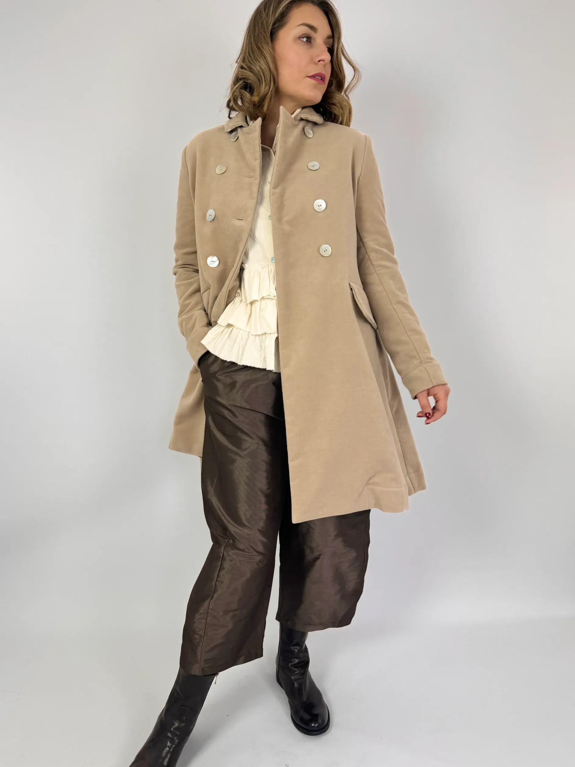 Officinae Double Breasted Coat Beige