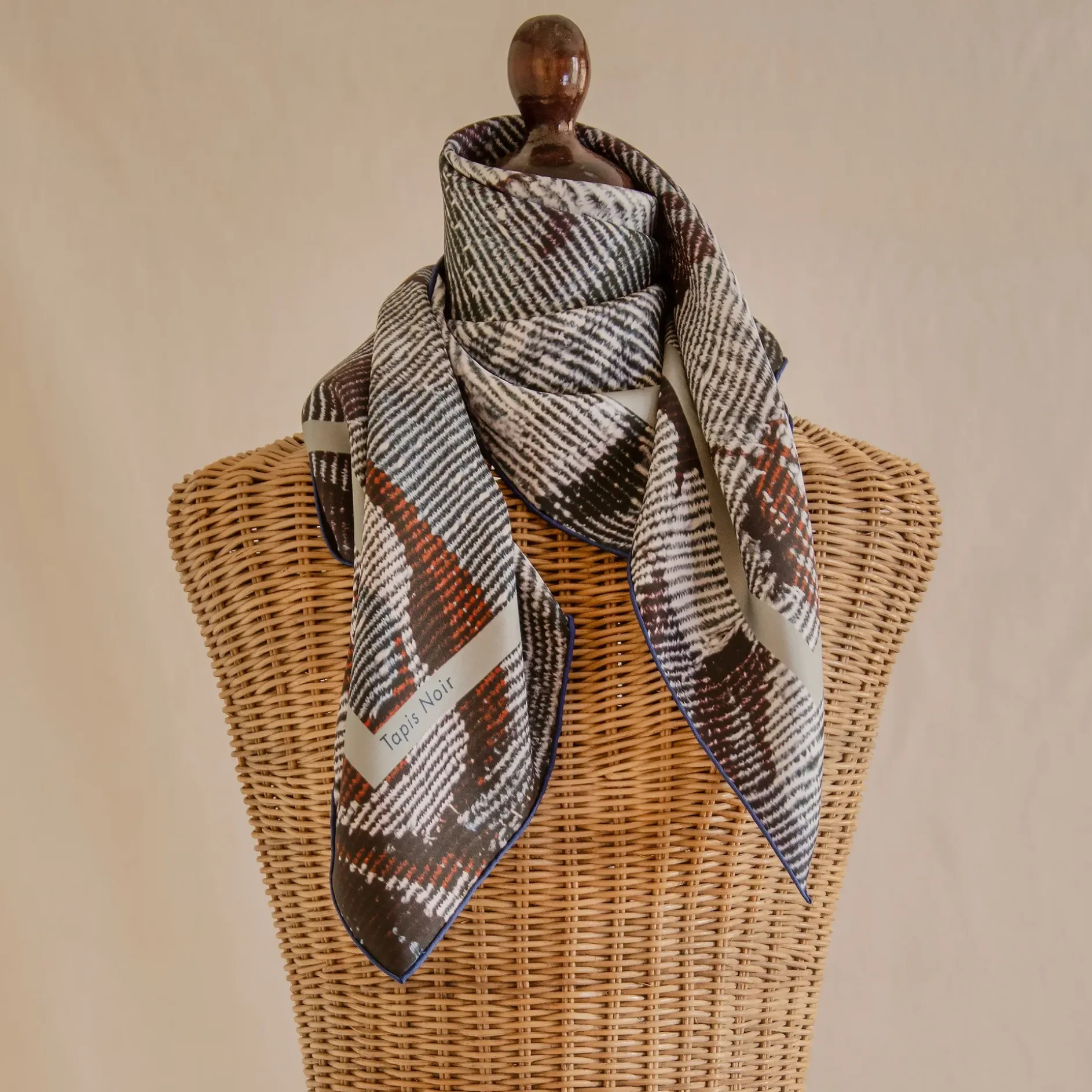 Tapis Noir Classical Blue Tapestry Scarf
