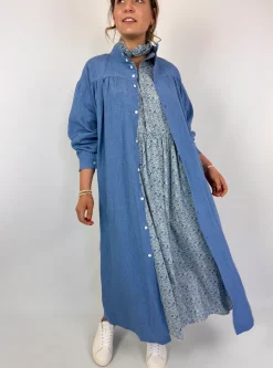 Toujours Work Smock Coat Indigo Blue