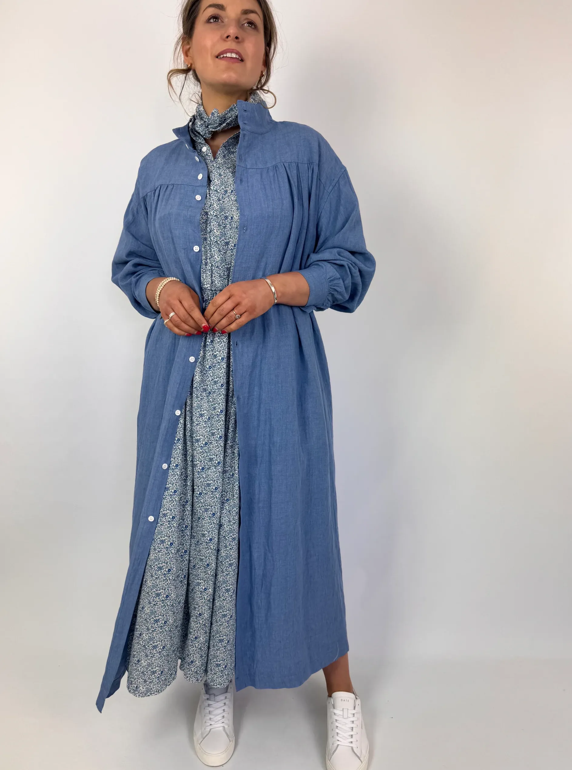 Toujours Work Smock Coat Indigo Blue